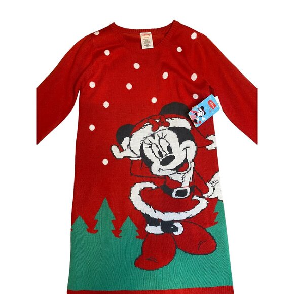 Disney Minnie Mouse Christmas Sweater Dress Size L - Picture 2 of 7